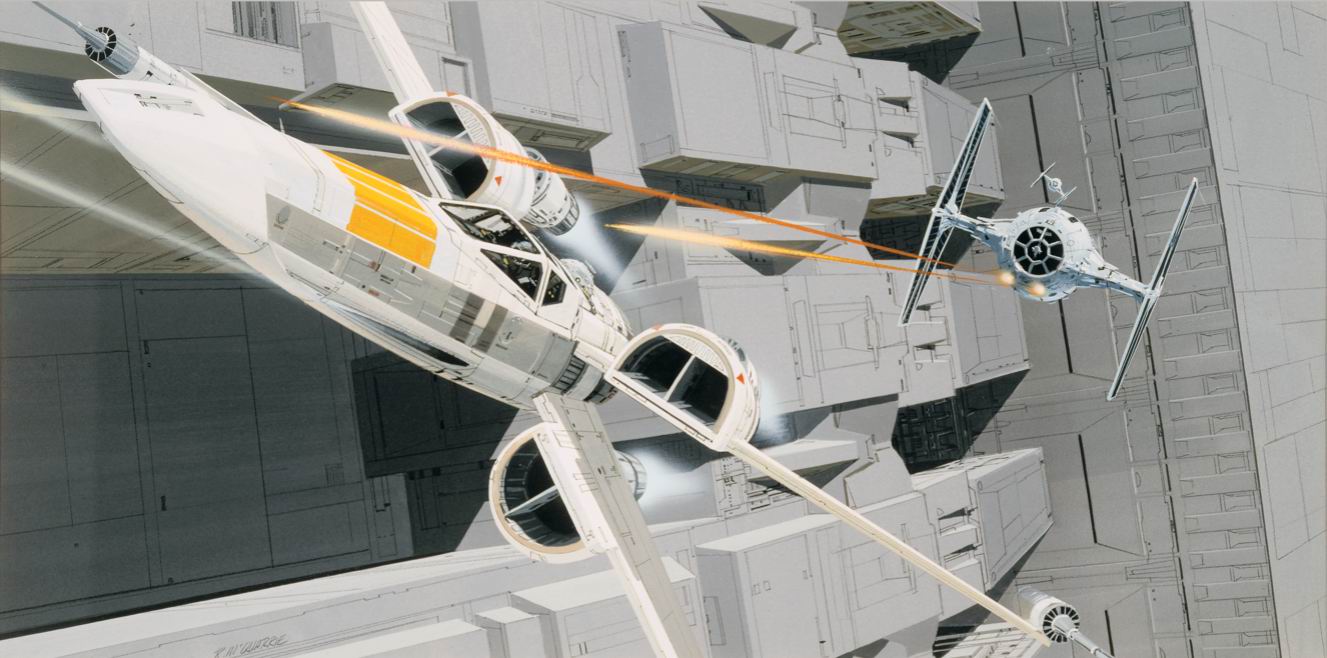 Szkic koncepcyjny X-winga z oryginalnej trylogii - Ralph McQuarrie
