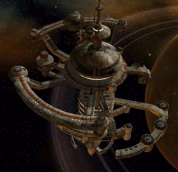Stacja kosmiczna Sojuszu Rebeliantów. Autor i źródło obrazka: Empire at War, Lucasarts