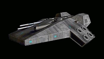 Fregata przechwytująca typu CC-7700. Autor i źródło obrazka: gra 'Rebellion' - LucasArts