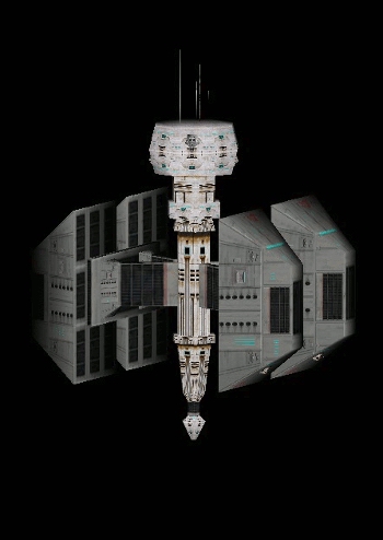 Fabryka kosmiczna. Autor i źródło obrazka: X-Wing Alliance, LucasArts